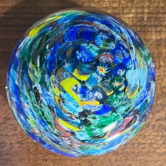 Murano Style Confetti Millefiori Paperweight - Picture 7 of 8